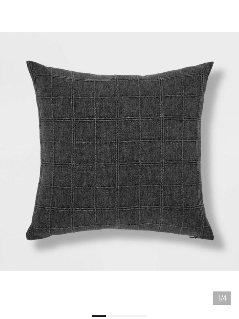 Oversized Woven Washed Windowpane Throw Pillow